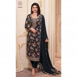                                                                                                                       A Digital Printed With Embroidered Festive Wear Suits