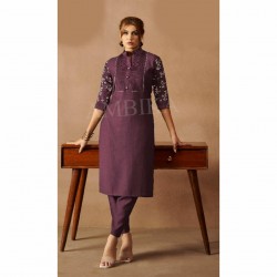                                                                                                                                  A Office Wear Vetican Fabric Kurti With Pant