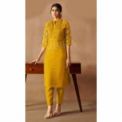                                                                                                                               A Office Wear Vetican Fabric Kurti With Pant