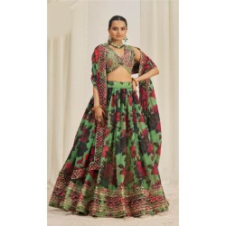 Floral Organza Fabric Designer Lehenga Choli