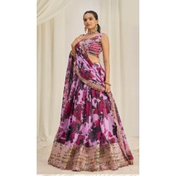 Floral Organza Fabric Designer Lehenga Choli