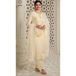 Designer Party Wear Salwar Suit With Embroidered Silk Dupatta